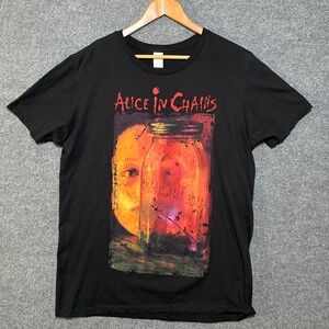 Alice in Chains Shirt Mens Jar of Flies 90s Black Graphic Pacific Tag Vintage